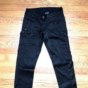 Punk Rave Black Studded Gothic Steampunk Metal Cosplay Visual Kei Pants